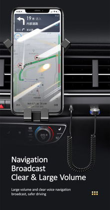 USAMS Bluetooth car audio receiver US-SJ464, μεταλλικό, γκρι