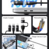 USAMS καλώδιο USB/USB-C σε 3 in 1 US-SJ646, PD 100W, 2m, μαύρο