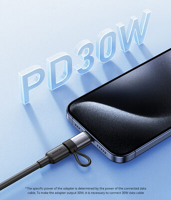 USAMS αντάπτορας USB-C σε Lightning US-SJ677, 30W, 480Mbps, γκρι