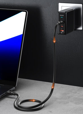 USAMS καλώδιο USB-C σε USB-C US-SJ684, 100W, 480Mbps, 1.2m, μαύρο