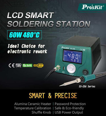 PROSKIT σταθμός συγκόλλησης SS-256B με κολλητήρι, 60W, 200~480 °C
