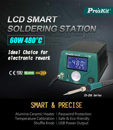 PROSKIT σταθμός συγκόλλησης SS-256B με κολλητήρι, 60W, 200~480 °C