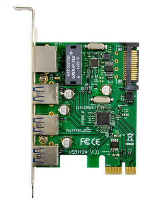 POWERTECH κάρτα επέκτασης PCIe σε USB 3.0 & GbE LAN ST642, VL805&RTL8153