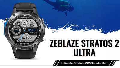 ZEBLAZE smartwatch Stratos 2 Ultra, heart rate, 1.43" AMOLED, GPS, MIL-STD-810H, μαύρο