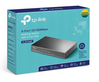 TP-LINK Desktop Switch TL-SF1008P 8 Θυρών, με 4-port POE, Ver. 6.0