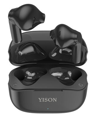 YISON earphones με θήκη φόρτισης TWS-T6, True Wireless, Φ13mm, μαύρα