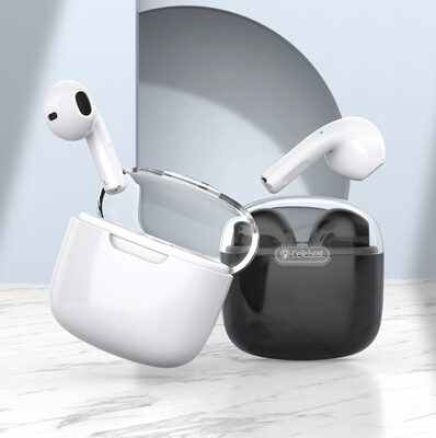 CELEBRAT earphones με θήκη φόρτισης W52, True Wireless, Φ13mm, λευκά