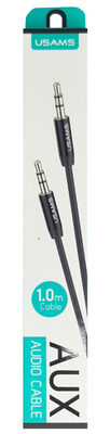 USAMS καλώδιο ήχου 3.5mm YP-01, AUX, 1m, μαύρο