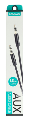 USAMS καλώδιο ήχου 3.5mm YP-01, AUX, 1m, μαύρο