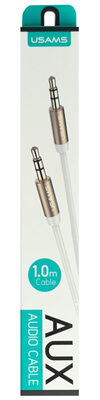 USAMS καλώδιο ήχου 3.5mm YP-01, AUX, 1m, λευκό