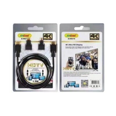 Andowl Καλώδιο οθόνης 4K Ultra HD HD310 - Cable HDMI male - HDMI male 1.5m Μαύρο