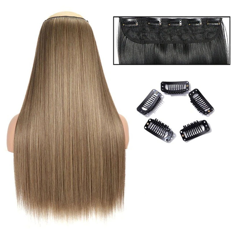 Τρέσα μαλλιών με κλιπς ξανθό σκούρο 18T - Hair tapes