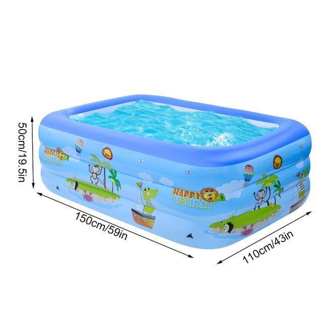 Sainteve παιδική πισίνα φουσκωτή 150x110x50cm SY-A0971 - 3-Ring rectangular swimming pool