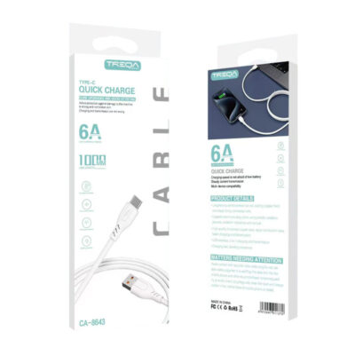 Treqa Kαλώδιο δεδομένων USB σε Type-C 6A 1m CA-8643 - Fast Charging Data Cable