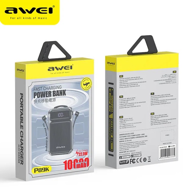 Powerbank - P89K - 10.000mah - AWEI - 007672 - White