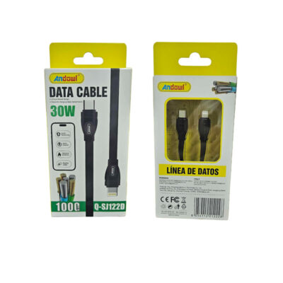 Andowl Καλώδιο δεδομένων Type C σε Lighting 30W Q-SJ122D - Data Cable