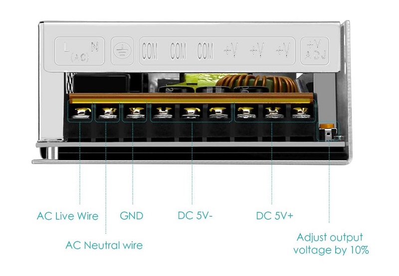 Μετασχηματιστής AC-DC 220V σε 5V - 40A - 200W - 605402