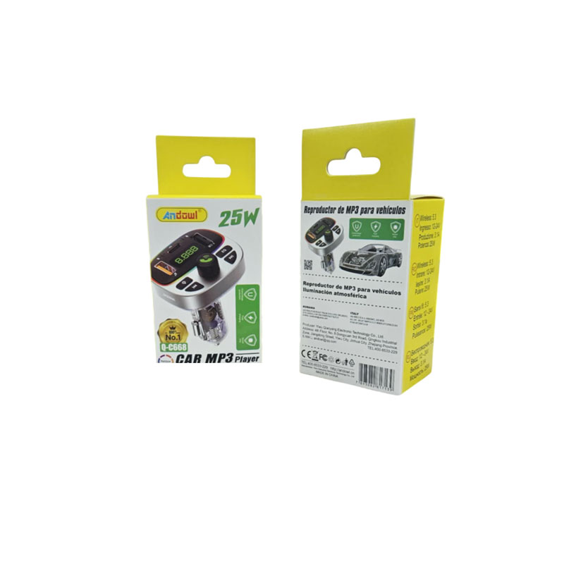 Andowl Πομπός αυτοκινήτου φορτιστής MP3 Player Q-C668 – Car MP3 Player Atmosphere lighting