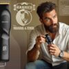 BRUNO BRN-0222 Επαγγελματική Κουρευτική μηχανή επαναφορτιζόμενη με βάση, μαύρη