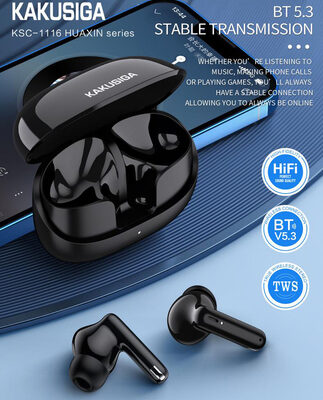 KAKUSIGA earphones με θήκη φόρτισης KSC-1116, True Wireless, 13mm, 40/320mAh, μαύρα