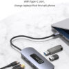 USAMS docking station US-SJ643, 8 θυρών, USB-C, 4K, 100W PD, LAN, γκρι