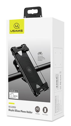 USAMS βάση ποδηλάτου για smartphone US-ZJ053, λαστιχένια, μαύρη