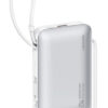 USAMS power bank CD228 με 2x καλώδια, 2x θύρες εξόδου, 10000mAh, 20W, ασημί