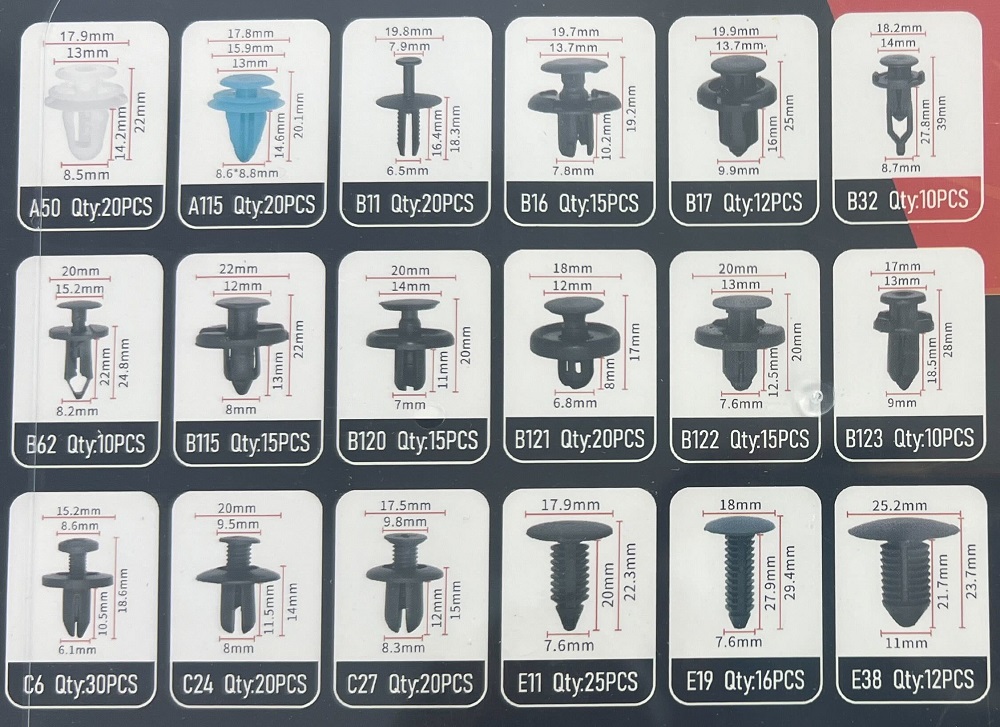 Σετ συνδετήρες αυτοκινήτου 18 τύπων - 299pcs - 180257