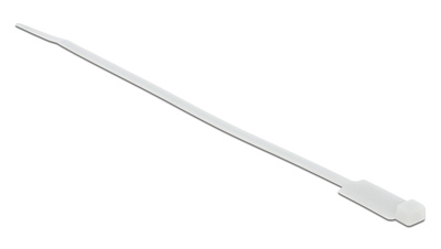 DELOCK δεματικά καλωδίων 18957 με ετικέτα, 270x4.8mm, λευκά, 10τμχ