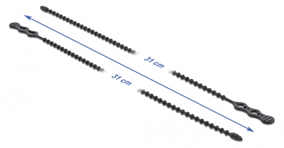 DELOCK reusable δεματικά καλωδίων 18967, 310x4.5mm, μαύρα, 10τμχ