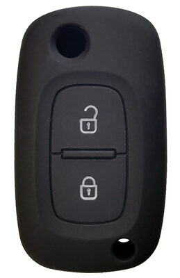 Θήκη κλειδιού για αυτοκίνητα Renault 2021-01, εύκαμπτη, μαύρη