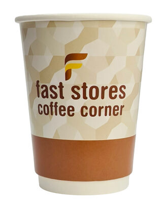 FAST STORES COFFEE CORNER χάρτινα ποτήρια καφέ, 8oz, χωρίς καπάκι, 20τμχ