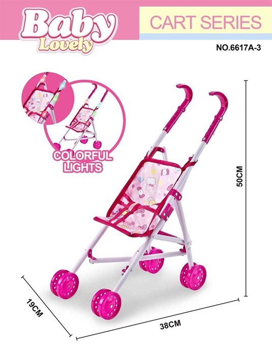 Παιδικό καροτσάκι μωρού με φωτισμό LED – 6617A-3 - 307127