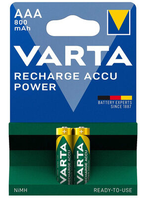 VARTA επαναφορτιζόμενες μπαταρίες λιθίου, AAA, 800mAh, 1.2V, 2τμχ