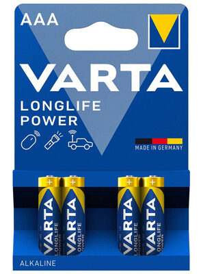 VARTA αλκαλικές μπαταρίες Longlife Power, AAA/LR03, 1.5V, 4τμχ