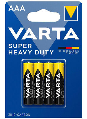 VARTA μπαταρίες Zinc Carbon Super Heavy Duty, AAA/R03, 1.5V, 4τμχ