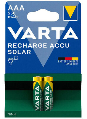 VARTA επαναφορτιζόμενες μπαταρίες λιθίου Solar, AAA, 550mAh, 1.2V, 2τμχ