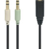 GOOBAY καλώδιο 3.5mm 4pin σε 2x 3.5mm 3pin 48980, 0.4m, μαύρο