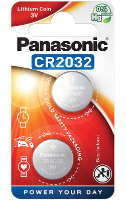 PANASONIC μπαταρία λιθίου, CR2032, 3V, 2τμχ