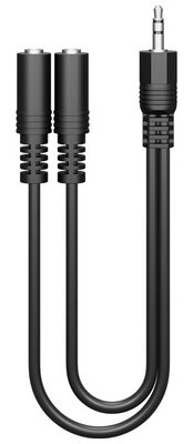 GOOBAY καλώδιο ήχου 3.5mm 50464, αρσενικό σε 2x θηλυκά, 0.2m, μαύρο