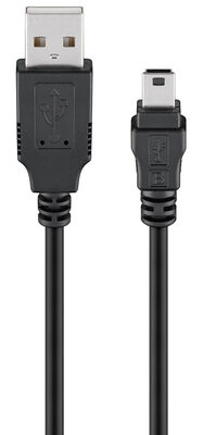 GOOBAY καλώδιο USB 2.0 σε USB mini 50769, copper, 5m, μαύρο