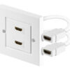GOOBAY πρίζα τοίχου 2x HDMI 51723, gold-plated, 4K 3D, λευκή