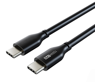 CT-CM100-PB1 CABLETIME καλώδιο USB-C CT-CM100 E-mark, 100W PD, 480Mbps, 1m, μαύρο