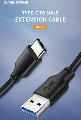 CABLETIME καλώδιο USB-C σε USB CMAMN, 3A, 5Gbps, 1m, μαύρο