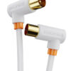 CABLETIME καλώδιο κεραίας CT-AV101, γωνιακό, 75 Ohm, 3m, λευκό