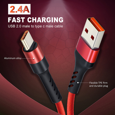 CABLETIME καλώδιο USB-C σε USB CT-PU32, 2.4A, 480Mbps, 1m, κόκκινο