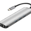 CABLETIME docking station CT-CMHD91, 9 θυρών, USB-C σύνδεση, 4K, 100W, γκρι