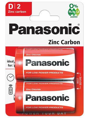 PANASONIC μπαταρίες Zinc Carbon, D/R20, 1.5V, 2τμχ
