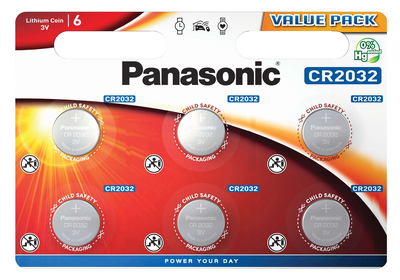 PANASONIC μπαταρία λιθίου, CR2032, 3V, 6τμχ
