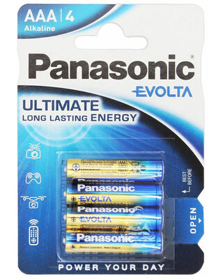 PANASONIC αλκαλικές μπαταρίες Evolta, AAA/LR03, 1.5V, 4τμχ